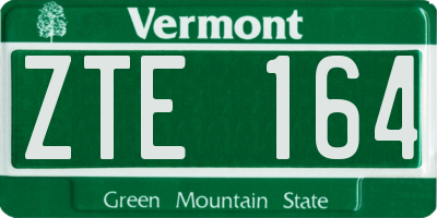 VT license plate ZTE164