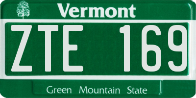 VT license plate ZTE169