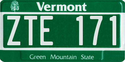 VT license plate ZTE171