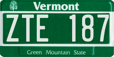VT license plate ZTE187