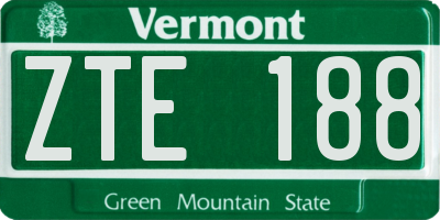 VT license plate ZTE188