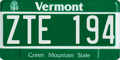 VT license plate ZTE194