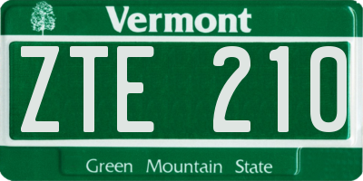 VT license plate ZTE210