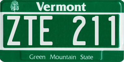 VT license plate ZTE211