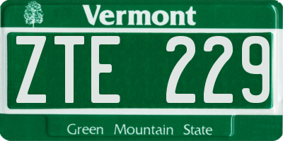 VT license plate ZTE229