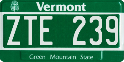 VT license plate ZTE239