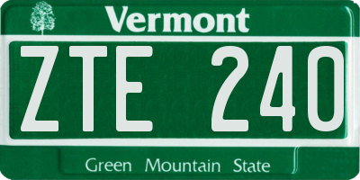 VT license plate ZTE240