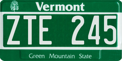 VT license plate ZTE245