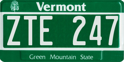 VT license plate ZTE247