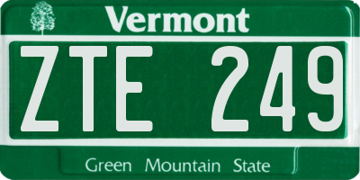 VT license plate ZTE249