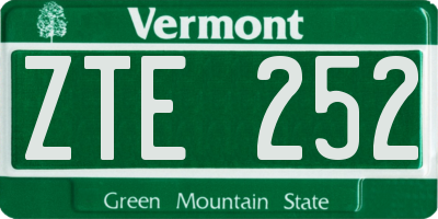 VT license plate ZTE252