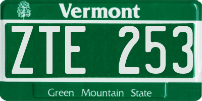 VT license plate ZTE253
