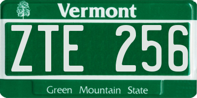 VT license plate ZTE256