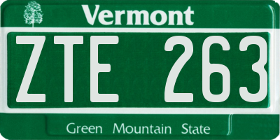 VT license plate ZTE263