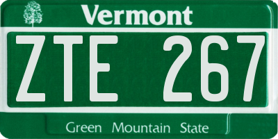 VT license plate ZTE267