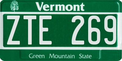 VT license plate ZTE269