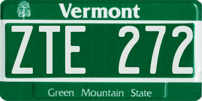 VT license plate ZTE272