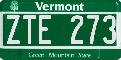 VT license plate ZTE273