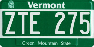 VT license plate ZTE275