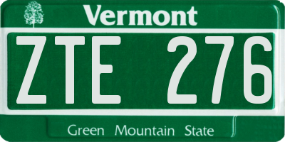 VT license plate ZTE276