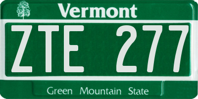 VT license plate ZTE277