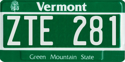 VT license plate ZTE281