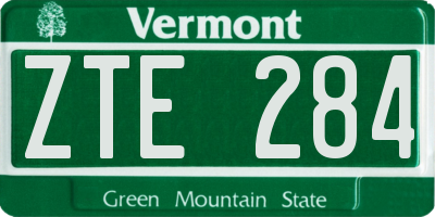 VT license plate ZTE284