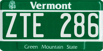 VT license plate ZTE286