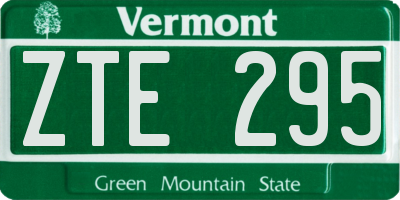 VT license plate ZTE295