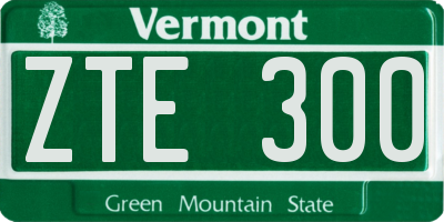 VT license plate ZTE300