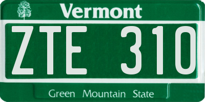 VT license plate ZTE310