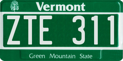 VT license plate ZTE311