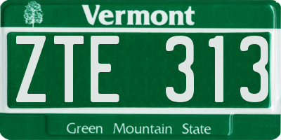VT license plate ZTE313