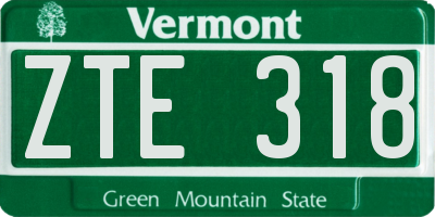 VT license plate ZTE318