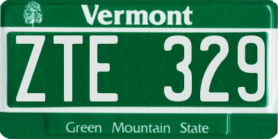VT license plate ZTE329