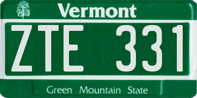 VT license plate ZTE331