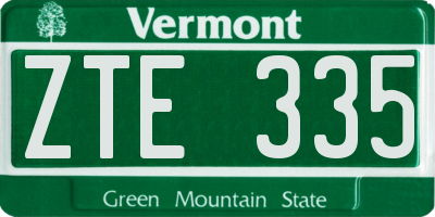 VT license plate ZTE335