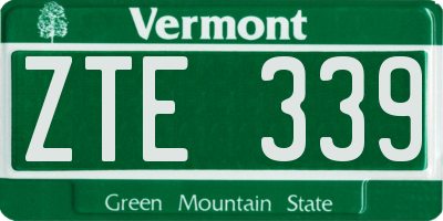 VT license plate ZTE339