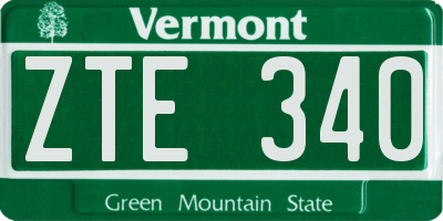 VT license plate ZTE340