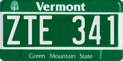 VT license plate ZTE341