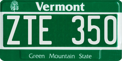 VT license plate ZTE350