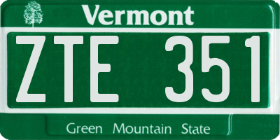 VT license plate ZTE351