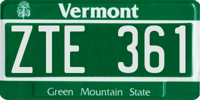 VT license plate ZTE361