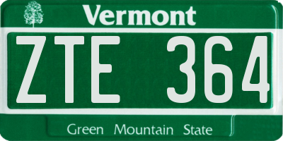 VT license plate ZTE364