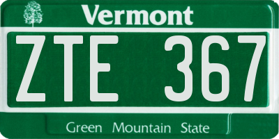 VT license plate ZTE367