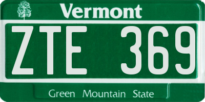 VT license plate ZTE369