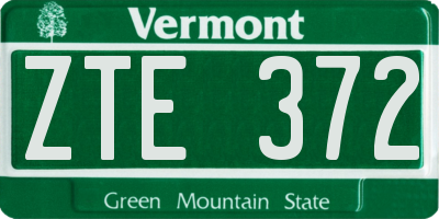 VT license plate ZTE372