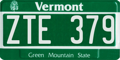 VT license plate ZTE379