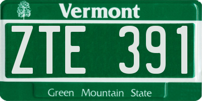 VT license plate ZTE391