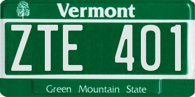 VT license plate ZTE401